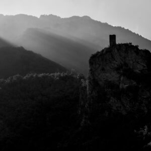 AL351 Foto bianco e nero della Torre dei Saraceni